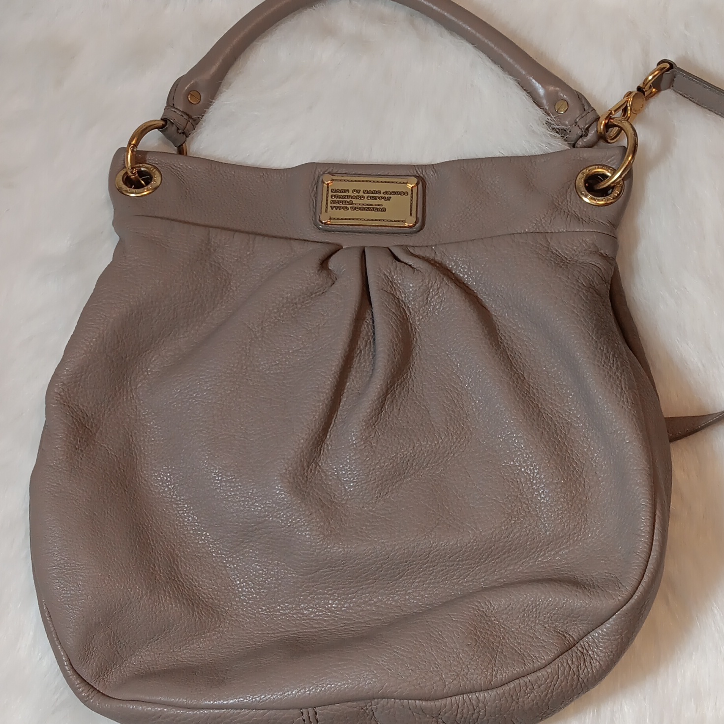Marc By Marc Jacobs Grey Leather Classic Q Hillier Bag